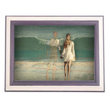 Frame Cremation Urn for Ashes Painted Purple Woman on Beach