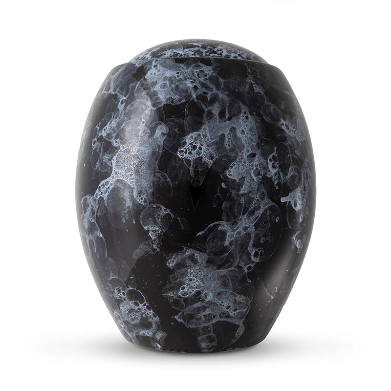 Freckled Modern Cremation Urn for Ashes Black