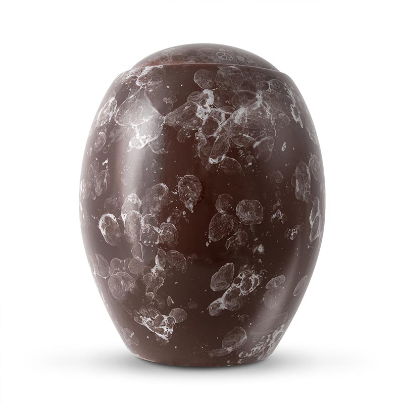 Freckled Modern Cremation Urn for Ashes Brown