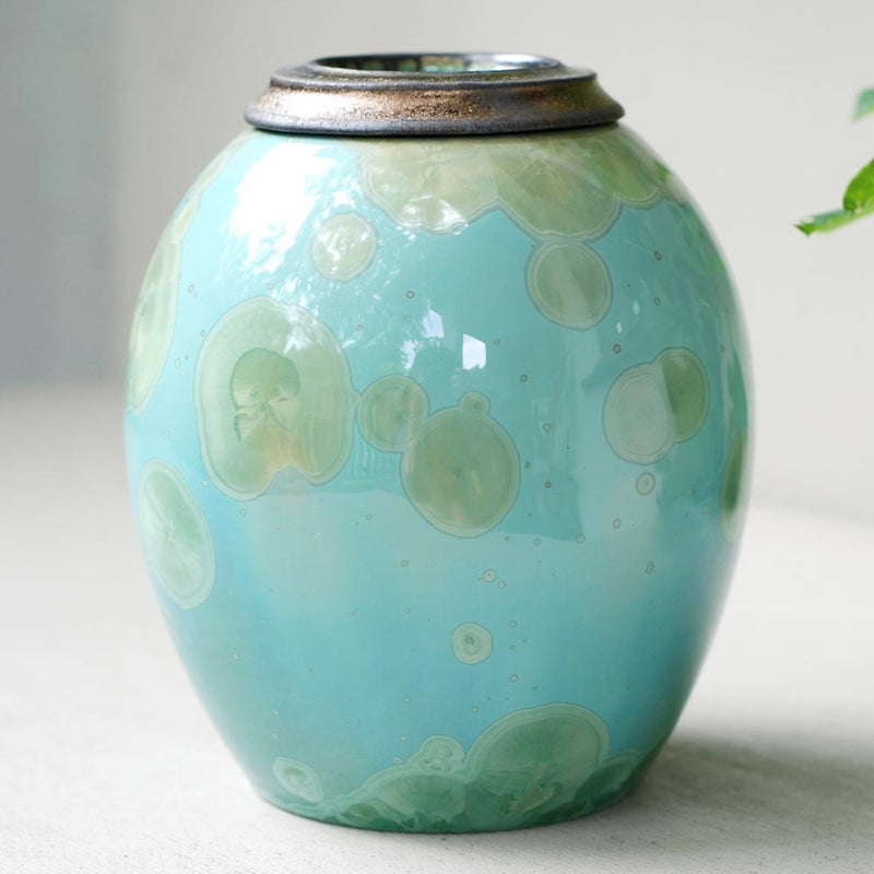 Fuchsite Cremation Urn for Pets Ashes Rear View