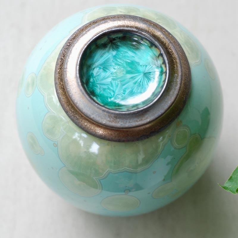 Fuchsite Cremation Urn for Pets Ashes Top View