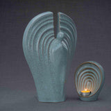 Guardian Angel Cremation Urn and Ashes Keepsake Urn in Oily green