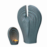 Guardian Angel Cremation Urn and Ashes Keepsake Urn in Oily green
