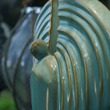 Guardian Cremation Urn for Ashes Oily Green Side Close up