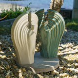 Guardian Cremation Urn for Ashes Oily Green and Cream Outside