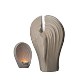 Guardian Cremation Urn for Ashes and Ashes Keepsake Urn Matching Set Cream
