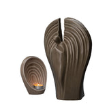 Guardian Cremation Urn for Ashes and Ashes Keepsake Urn Matching Set Dark Beige