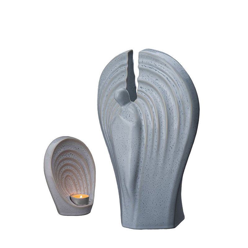 Guardian Cremation Urn for Ashes and Ashes Keepsake Urn Matching Set Grey