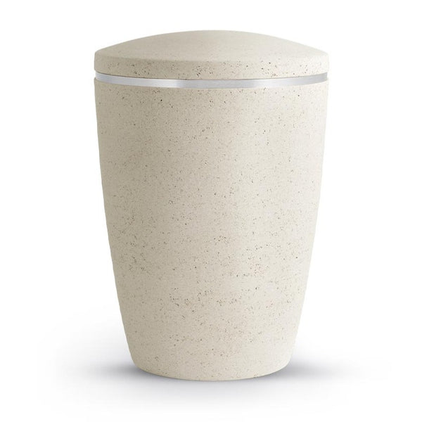 Halo Band Cream Biodegradable Urn for Ashes Silver