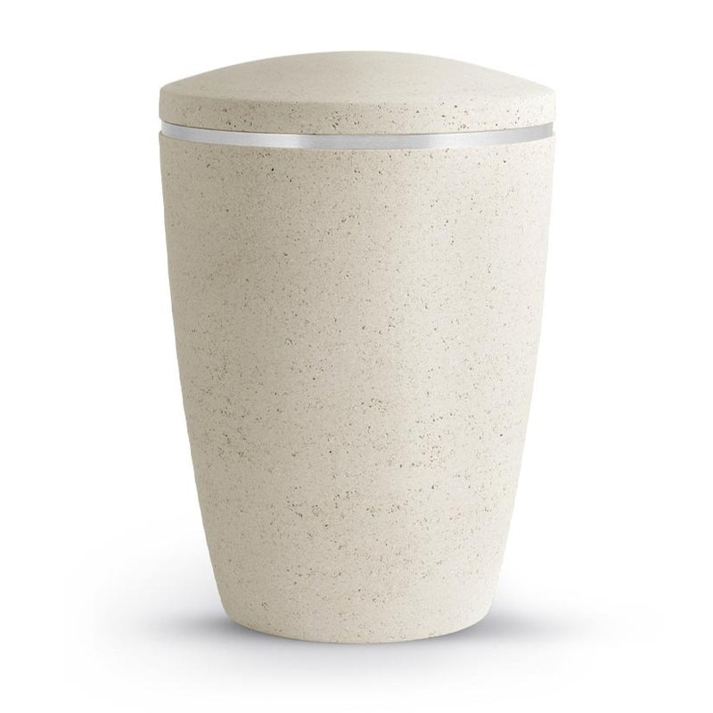 Halo Band Cream Biodegradable Urn for Ashes Silver