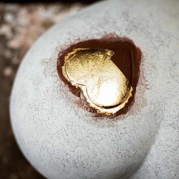 Heart Adult with Real Gold Leaf Top View