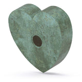 Heart Ashes Keepsake Urn in Green Bronze Back View