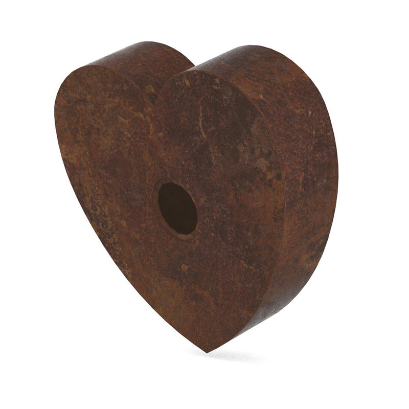 Heart Ashes Miniature Keepsake Urn in Brown Bronze Back View