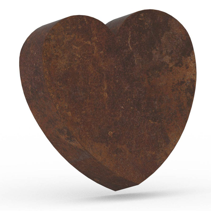 Heart Ashes Miniature Keepsake Urn in Brown Bronze Front View
