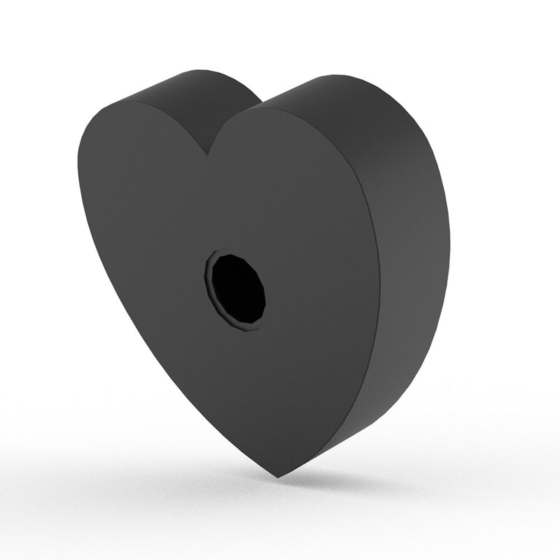 Heart Ashes Miniature Keepsake Urn in Matte Black Stainless Steel Back View