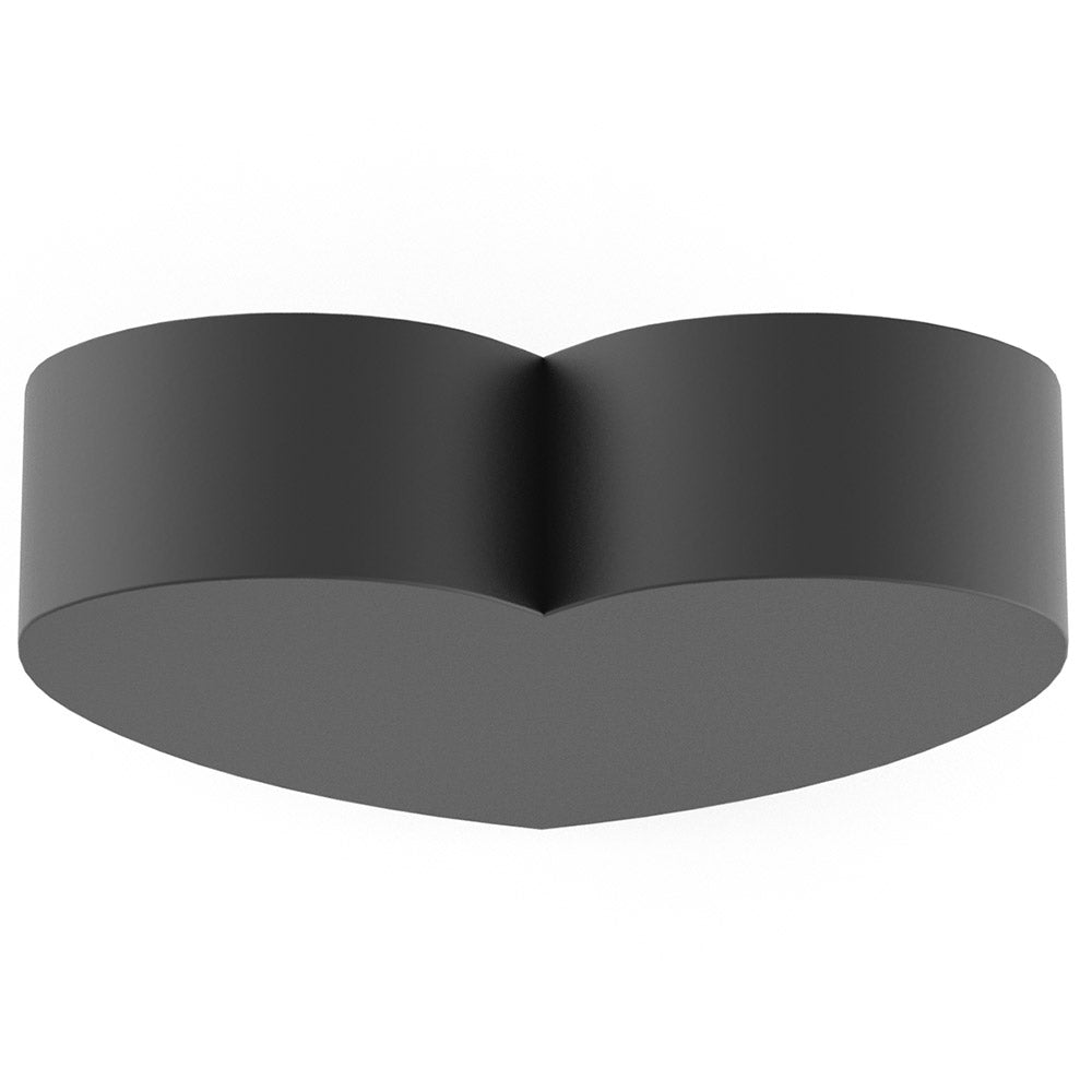 Heart Ashes Miniature Keepsake Urn in Matte Black Stainless Steel Top View