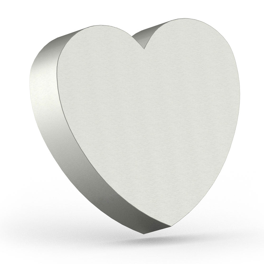 Heart Ashes Miniature Keepsake Urn in Stainless Steel Front View