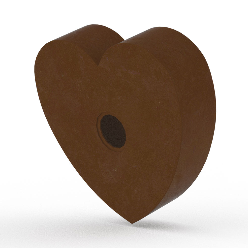 Heart Ashes Miniature Keepsake Urn in Waxed Steel Back View