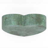 Heart Cremation Urn for Ashes Large Adult in Green Bronze Top View