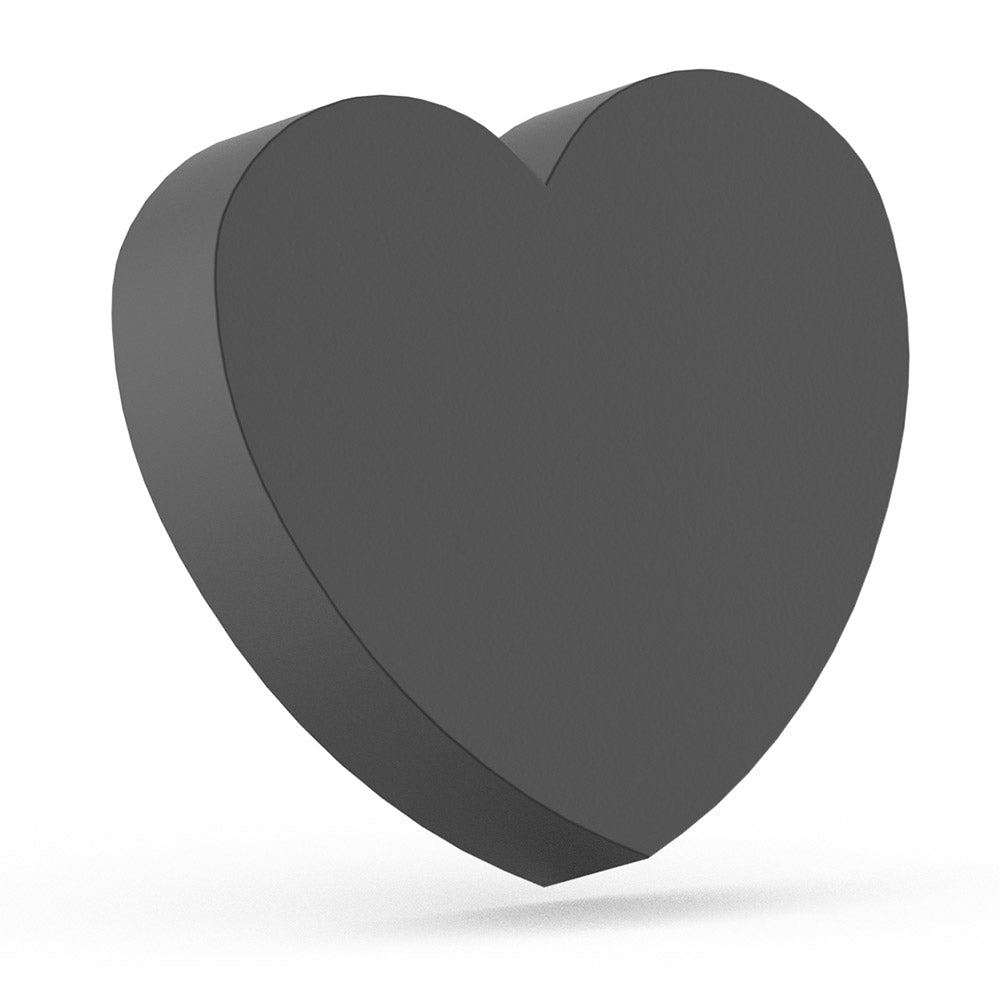 Heart Cremation Urn for Ashes Adult in Matte Black Stainless Steel Front View