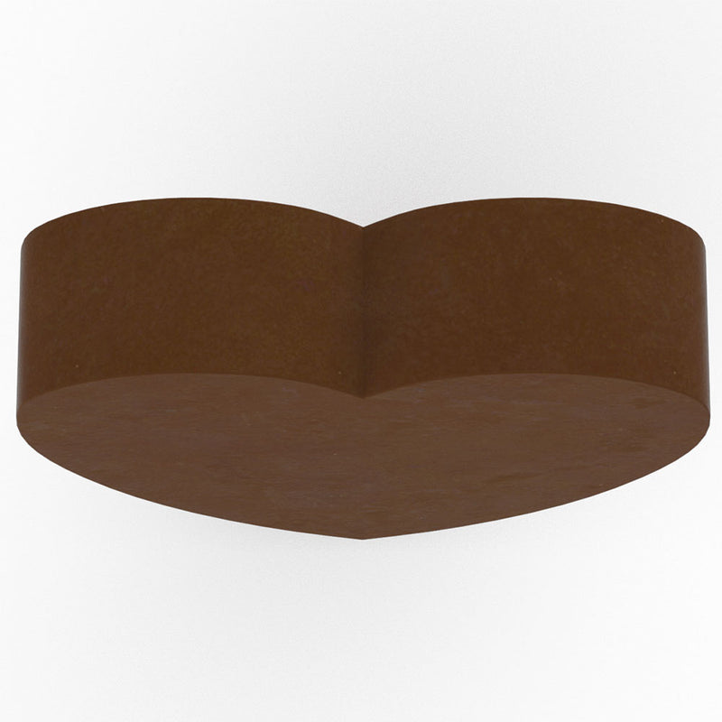 Heart Cremation Urn for Ashes Adult in Waxed Steel Top View