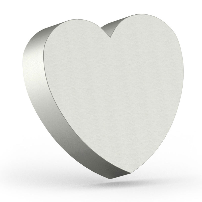 Heart Cremation Urn for Ashes Companion in Stainless Steel Front View