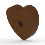 Heart Cremation Urn for Ashes Companion in Waxed Steel Back View