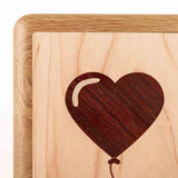 Heart Cremation Urn for Ashes in Oak Heart Front