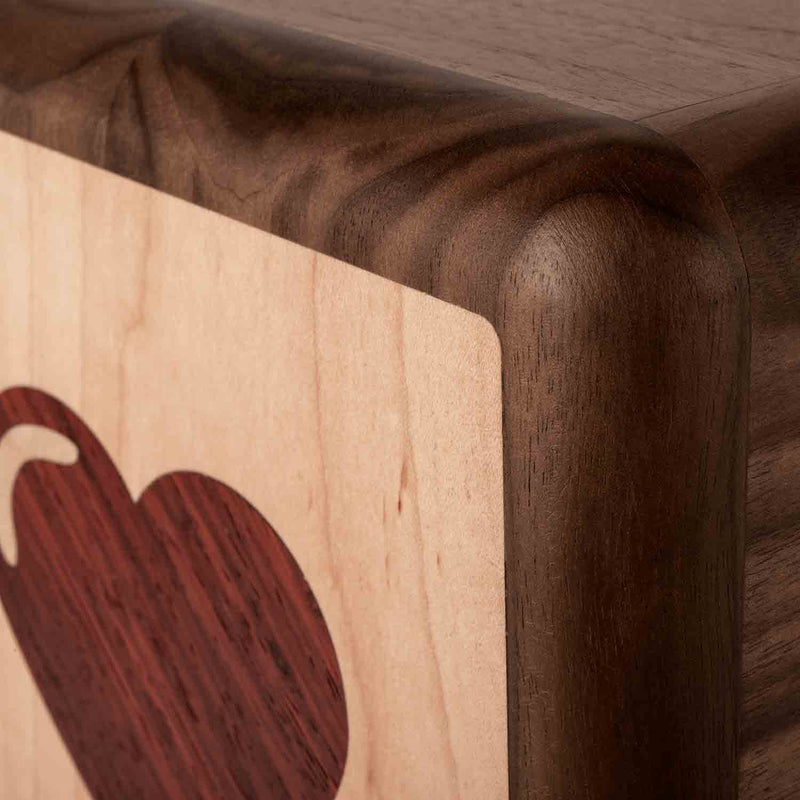 Heart Cremation Urn for Ashes in Walnut Right