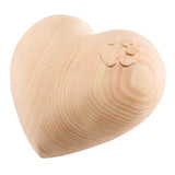 Heart Cremation Urn for Dogs Ashes in Swiss Pine Wood with Dog Paw Print