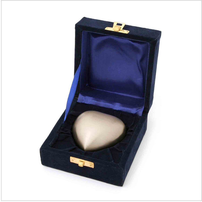Heart Keepsake Urn for Ashes with Pewter Finish in Presentation Box