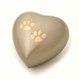 Heart Paw Prints Keepsake Urn for Pets Ashes