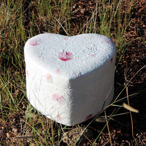 Heart Shaped Biodegradable Cremation Urn for Ashes Outside Adult