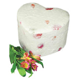 Heart Shaped Biodegradable Urn for Ashes in Floral White Medium with Flowers
