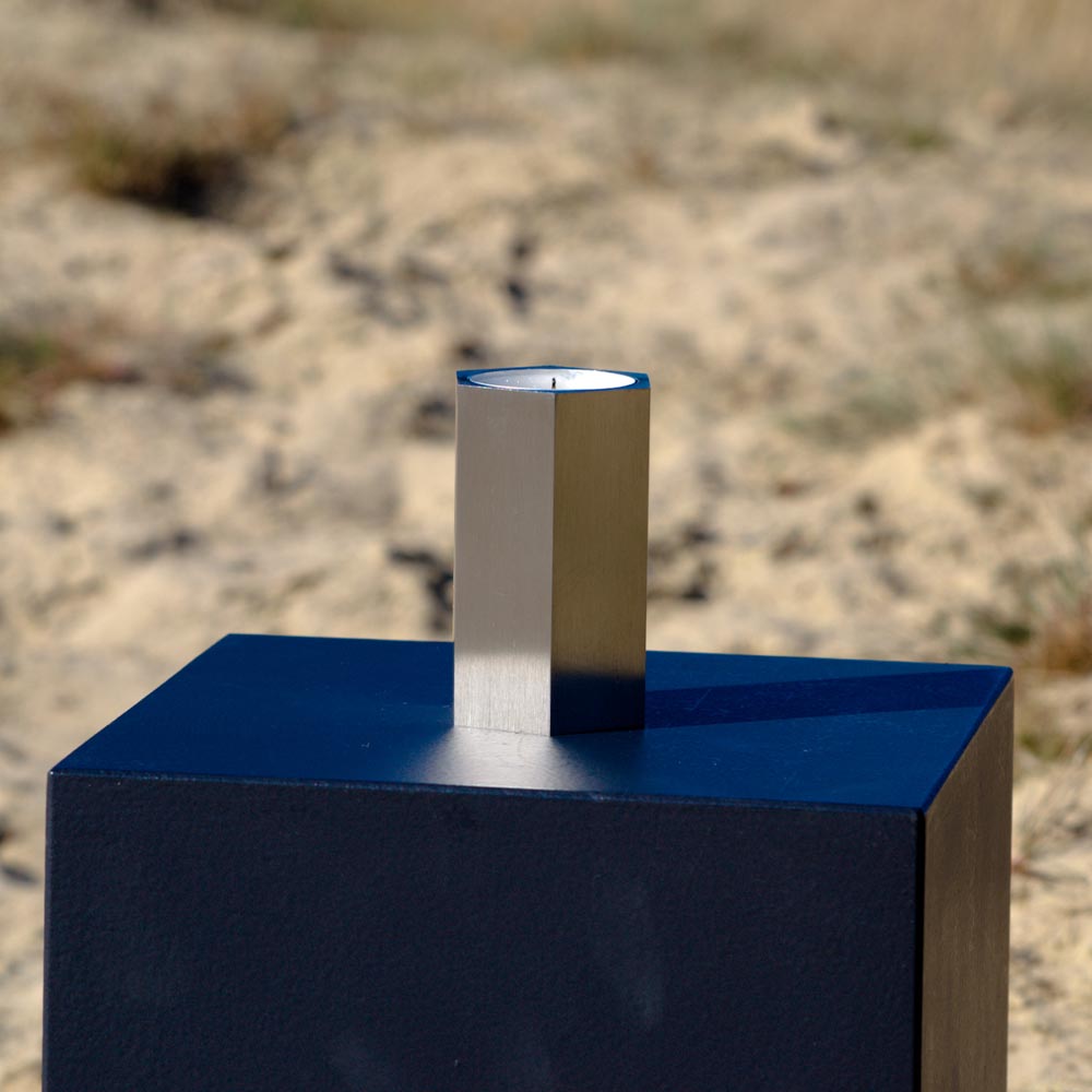Hexagon Candle Ashes Miniature Keepsake Urn in Stainless Steel Outside