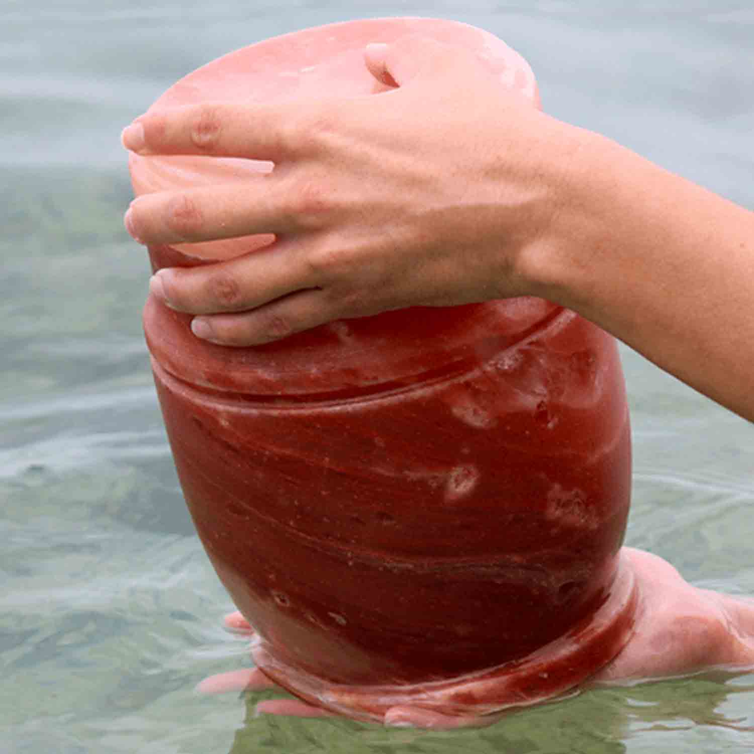 Himalayan Rock Salt Biodegradable Water Urn for Ashes Placed in Water