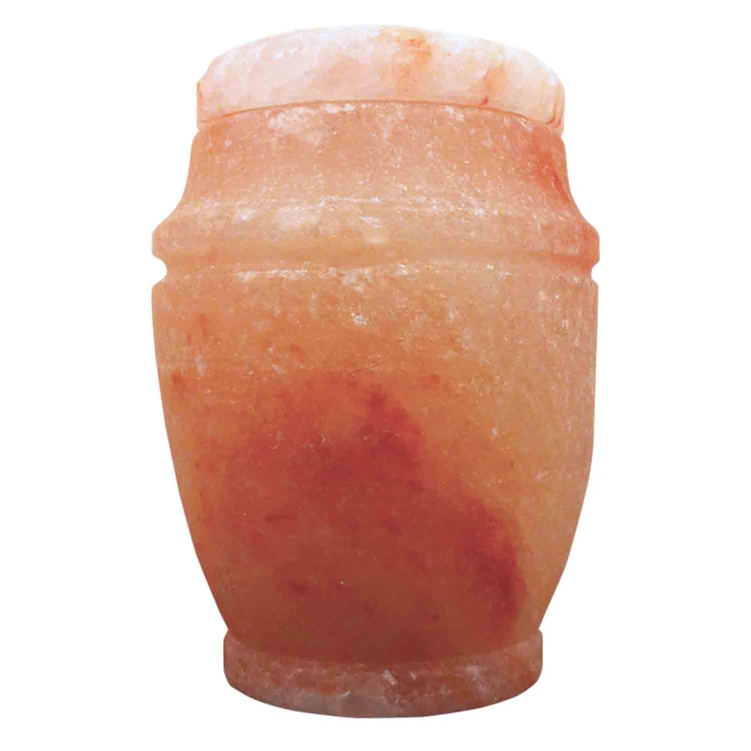 Himalayan Rock Salt Biodegradable Water Urn for Ashes Small at an Angle