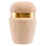 Hope Cremation Urn for Ashes in Beech Wood with Gold Band