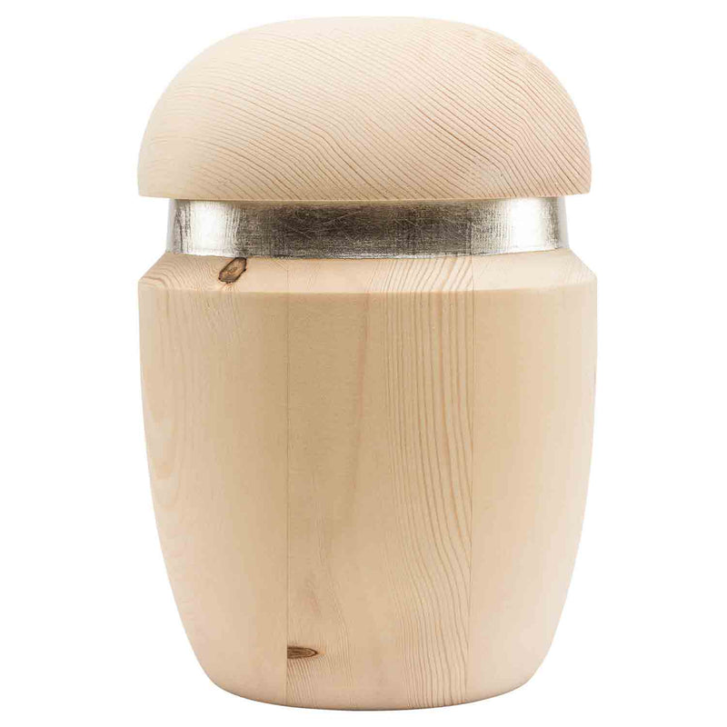 Hope Cremation Urn for Ashes in Spruce Wood with Silver Band