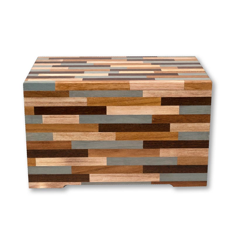 Horizontal Eco-friendly Wooden Cremation Urn for Ashes Front View