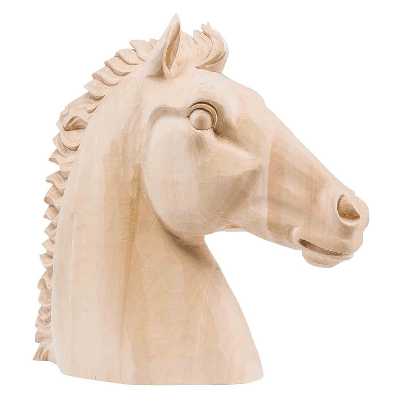 Horse Head Cremation Urn for Ashes in Lime Wood
