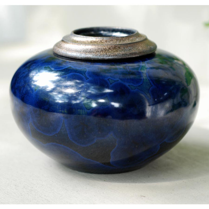 Indigo Cremation Urn for Pets Ashes Front View