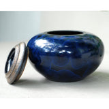 Indigo Cremation Urn for Pets Ashes Lid Off Front View