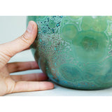 Jadeite Cremation Urn for Ashes - Adult Close up with Hand