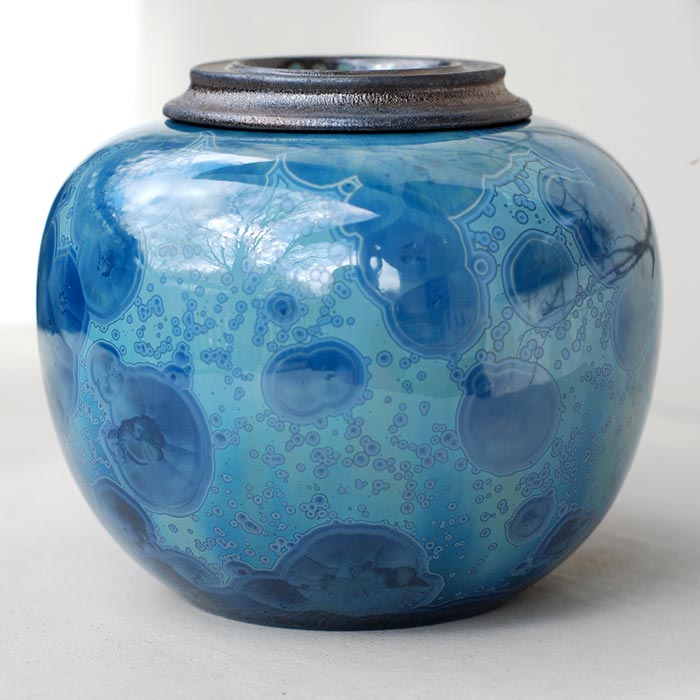 Kyanite Cremation Urn for Ashes - Medium Front View
