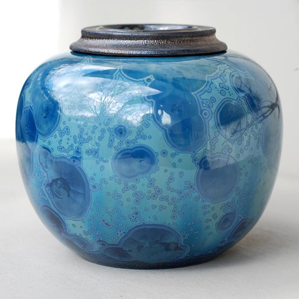 Kyanite Cremation Urn for Ashes - Medium Front View