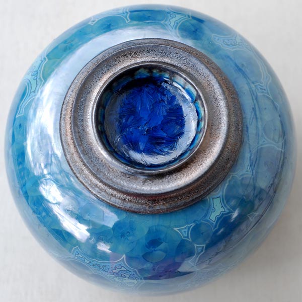 Kyanite Cremation Urn for Ashes - Medium Top View