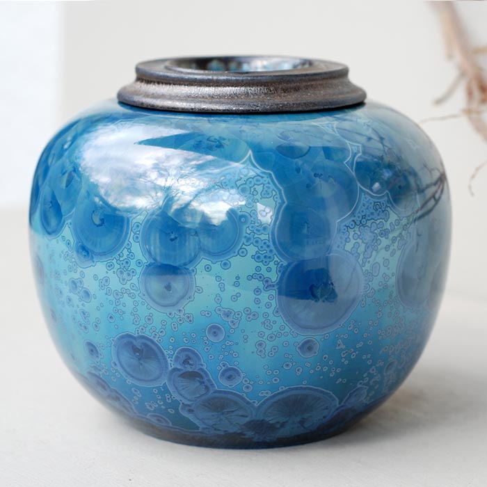 Kyanite Cremation Urn for Ashes - Medium Right View
