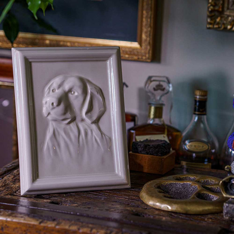    Labrador Dog Urn For Pet Ashes Charcoal Grey side Unit Side View