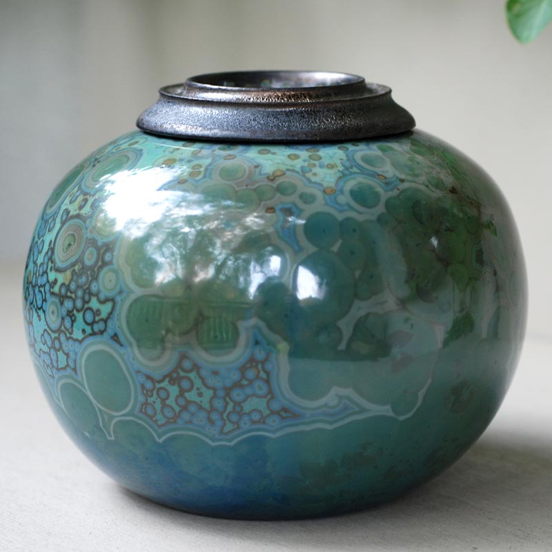 Larimar Cremation Urn for Ashes - Medium Rotated View